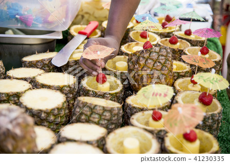 Fresh Tropical Pina Colada cocktail 41230335