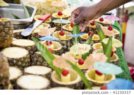 Fresh Tropical Pina Colada cocktail 41230337