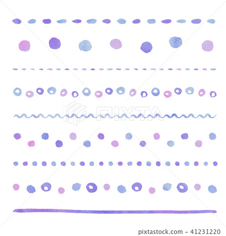 Hand-painted watercolor-style line set (purple) - Stock Illustration ...