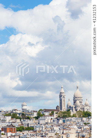 Basilica of Sacred Heart Sacre-Cur on background of skyscape with cloudes Basilica of Sacred Heart Sacre-Cur on background of skyscape with cloudes 41232153