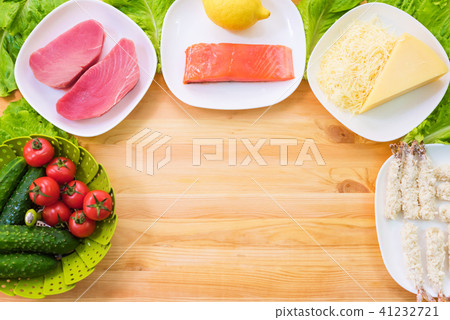 Mock up blank for the designer with copy space to the center. Greek cuisine. Sea delicacies and Mock up blank for the designer with copy space to the center. Greek cuisine. Sea delicacies and 41232721