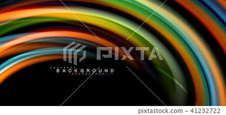 Multicolored wave lines on black background design 41232722