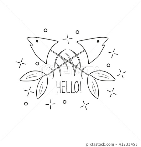 Hand drawn fish skeleton. Sketch style. Vector illustration. T-shirt print 41233453