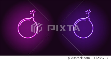 Neon icon of Purple and Violet Bomb - Stock Illustration [41233797] - PIXTA