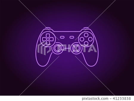 Neon icon of Violet Joystick, vector - Stock Illustration [41233838 ...