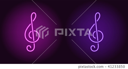 Neon icon of Purple and Violet Musical Note - Stock Illustration ...