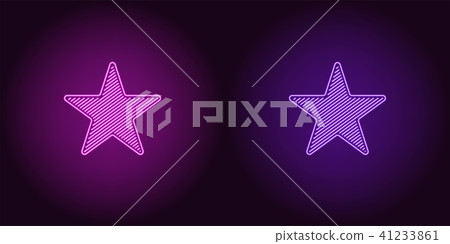 Neon icon of Purple and Violet Star 41233861