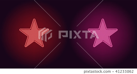 Neon icon of Red and Pink Star 41233862