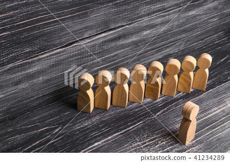 People stand in line wait for orders. figures 41234289