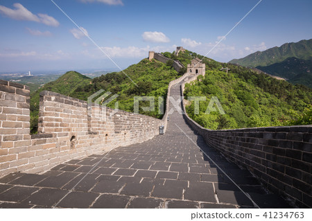 Panoramic view of Great Wall of China at Badaling Panoramic view of Great Wall of China at Badaling 41234763