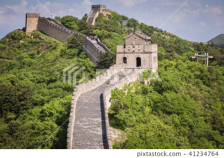 Panoramic view of Great Wall of China at Badaling Panoramic view of Great Wall of China at Badaling 41234764
