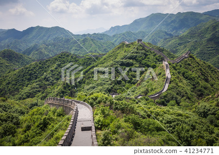 Panoramic view of Great Wall of China at Badaling 41234771
