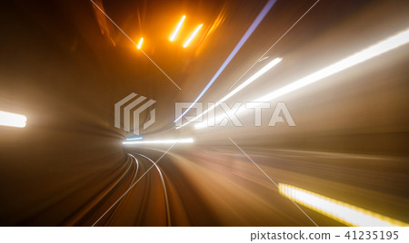 Motion blur railway tunnel 41235195