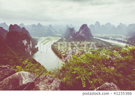 Landscape of Guilin, Karst mountains. 41235366
