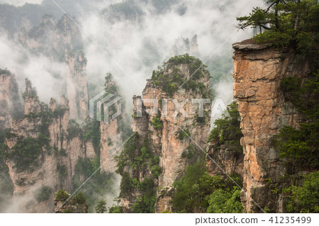 Zhangjiajie Forest Park. Gigantic pillar mountains Zhangjiajie Forest Park. Gigantic pillar mountains 41235499