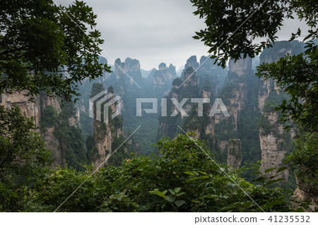 Zhangjiajie Forest Park. Gigantic pillar mountains Zhangjiajie Forest Park. Gigantic pillar mountains 41235532