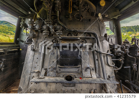 Interior of an old steam train engine Interior of an old steam train engine 41235579