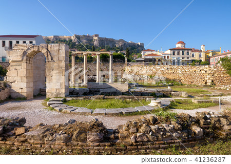 Panoramic view of the Library of Hadrian, Athens Panoramic view of the Library of Hadrian, Athens 41236287