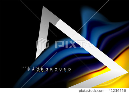Rainbow fluid colors wave and metallic geometric shape 41236336