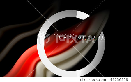 Rainbow fluid colors wave and metallic geometric shape 41236338