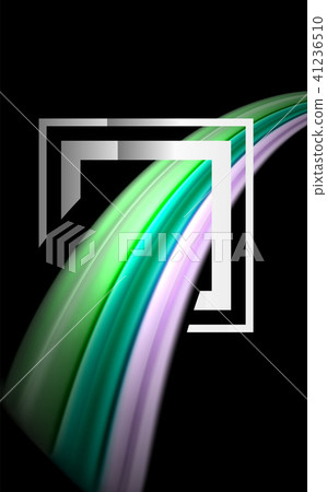 Rainbow fluid colors wave and metallic geometric shape 41236510