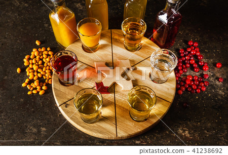 alcohol shoots in the bar 41238692