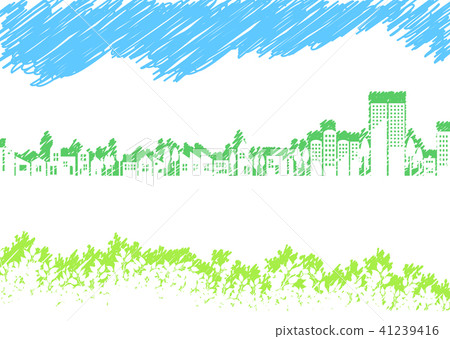 Green and cityscape - Stock Illustration [41239416] - PIXTA