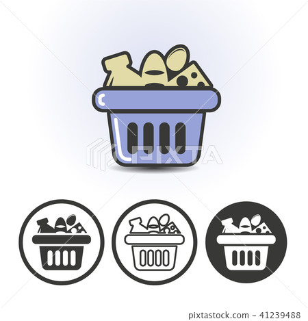 Usual food in the market basket icon 41239488