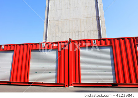 Rental warehouse under the elevated bullet train (rental container) 41239845