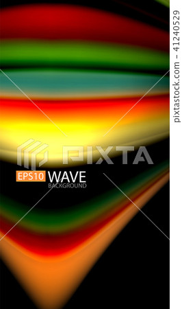 Abstract wave lines fluid rainbow style color stripes on black background. Artistic illustration for 41240529