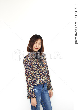 Attractive Asian Women Short Hair Stock Photo 41241433 Pixta