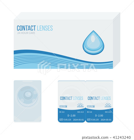 Contact lenses in a pack, front and back vector. Contact lenses in a pack, front and back vector. 41243240