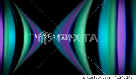 Abstract wave lines fluid rainbow style color stripes on black background. Artistic illustration for 41243248