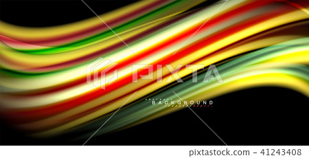 Multicolored wave lines on black background design Multicolored wave lines on black background design 41243408