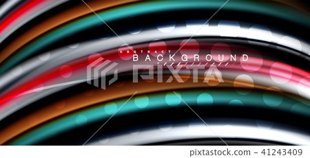 Multicolored wave lines on black background design Multicolored wave lines on black background design 41243409