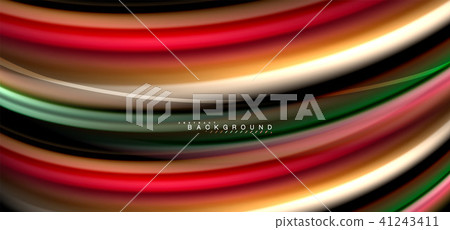 Multicolored wave lines on black background design Multicolored wave lines on black background design 41243411