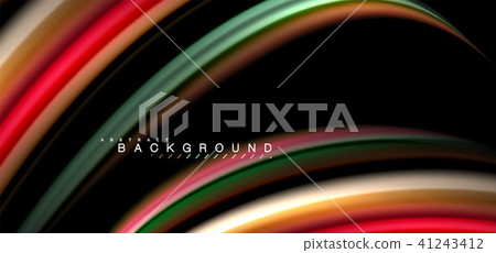 Multicolored wave lines on black background design 41243412