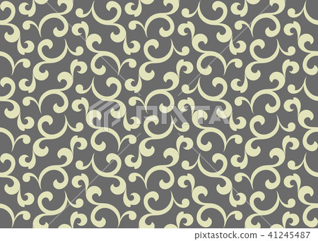 Flower pattern. Seamless gray ornament. Graphic  41245487