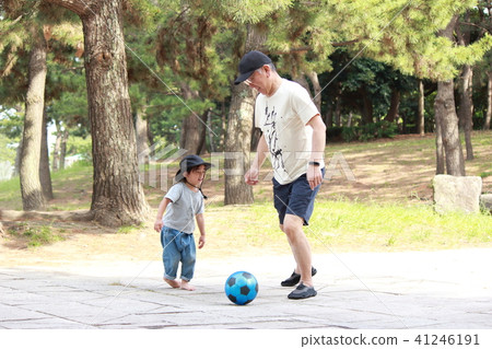 Grandpa and ball play 41246191