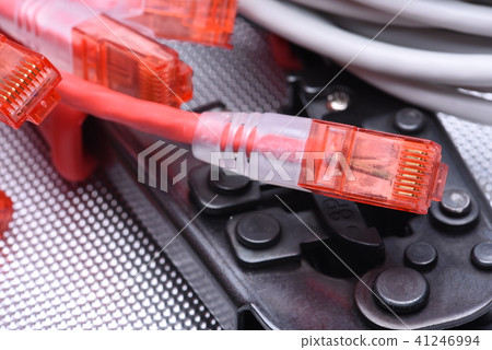 Crimping tool and patch cords network service 41246994