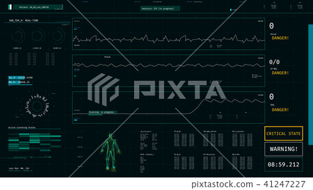 Patient's revival, ICU monitor with vital signs 41247227