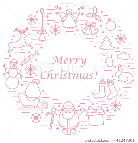 different new year and Christmas symbols arranged different new year and Christmas symbols arranged 41247301