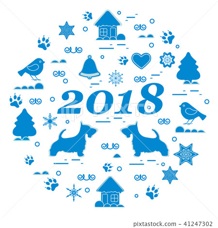 different new year and Christmas symbols arranged different new year and Christmas symbols arranged 41247302
