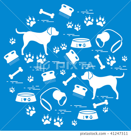 Cute vector illustration goods to care for dogs 41247311