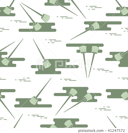 Seamless pattern of paint brushes and paint spots 41247572