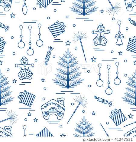 Winter seamless pattern with variety Christmas Winter seamless pattern with variety Christmas 41247581