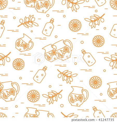 Cute seamless pattern with pitcher of sangria, 41247735