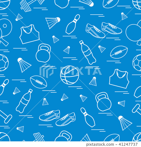 Seamless pattern on the sports theme sports and 41247737