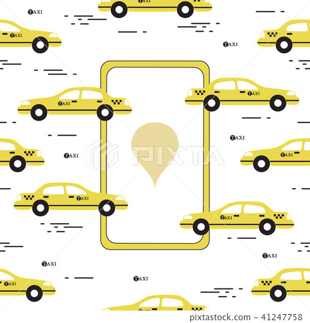 Taxi pattern with taxi mobile app 41247758