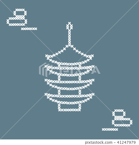 Cute vector illustration cross embroidery of Cute vector illustration cross embroidery of 41247979